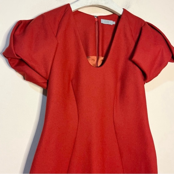 COS Wool Puff Sleeve Mini Dress - Picture 2 of 4